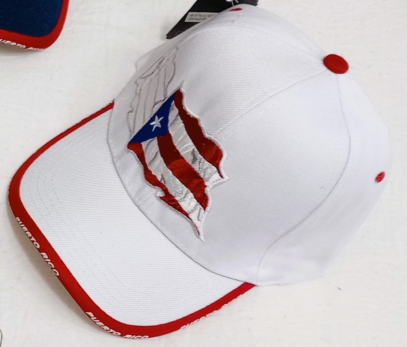 White Puerto Rico Flag Hat