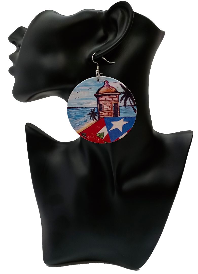 Puerto Rico Morro Flags Earrings