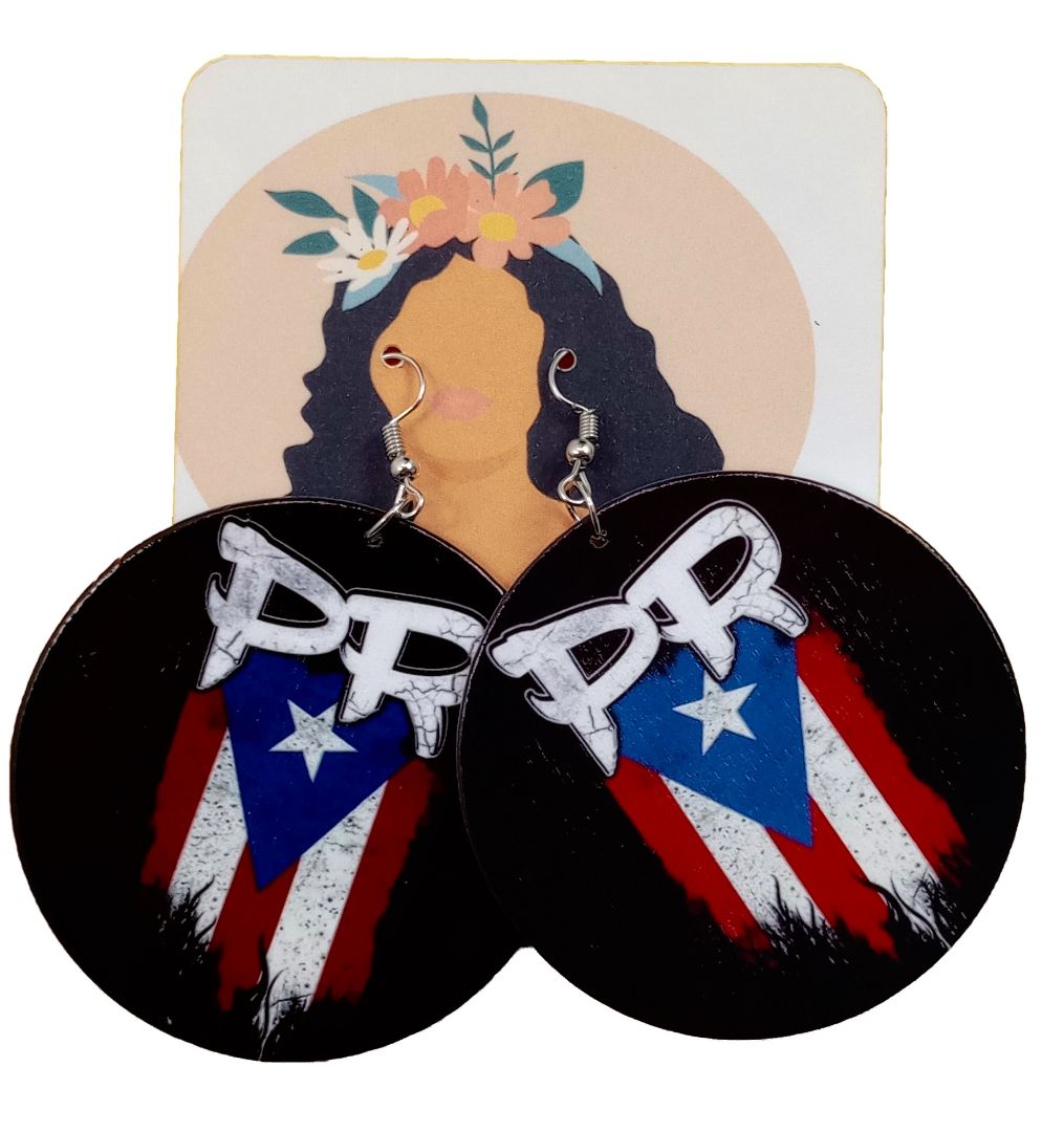 PR Puerto Rico Flag Earrings