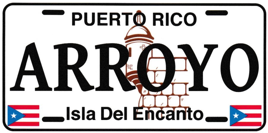 6" Puerto Rico White License Plate Stickers