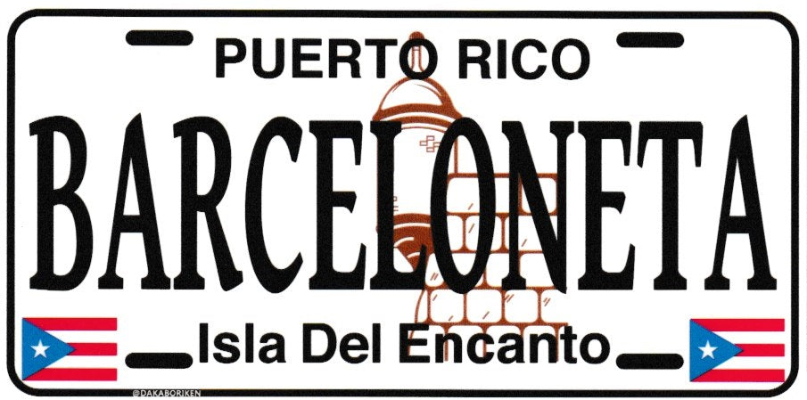 6" Puerto Rico White License Plate Stickers