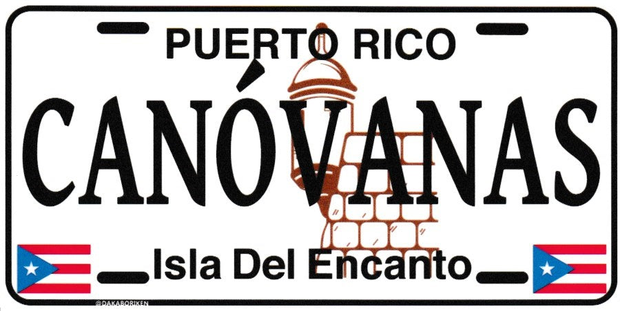 6" Puerto Rico White License Plate Stickers