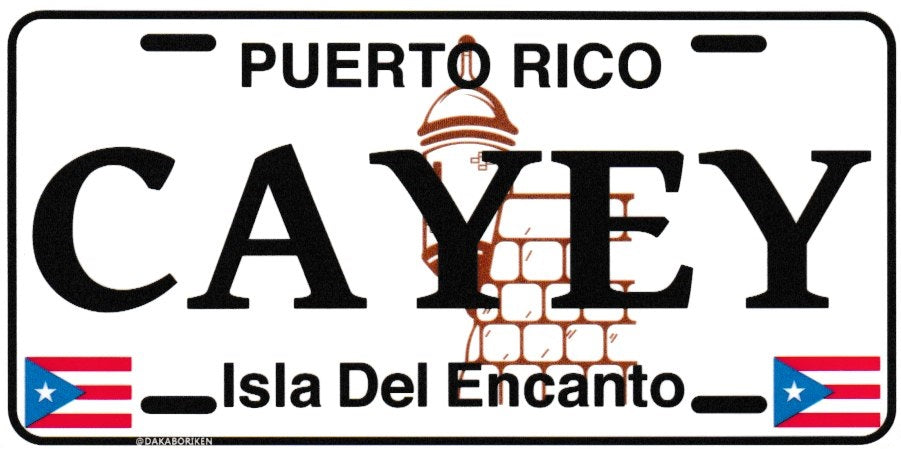 6" Puerto Rico White License Plate Stickers