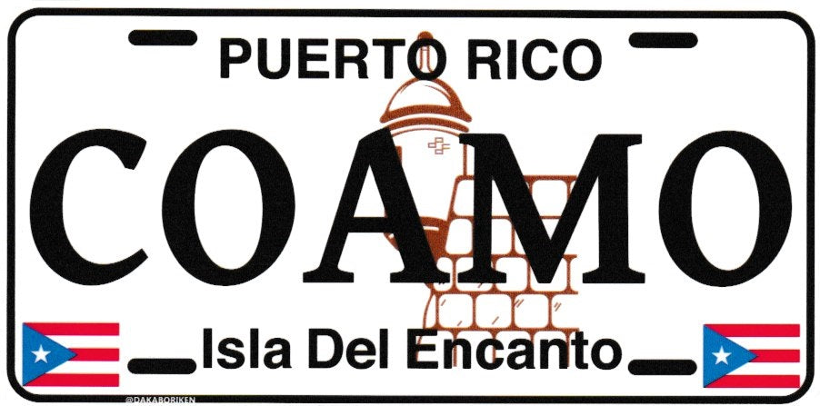 6" Puerto Rico White License Plate Stickers