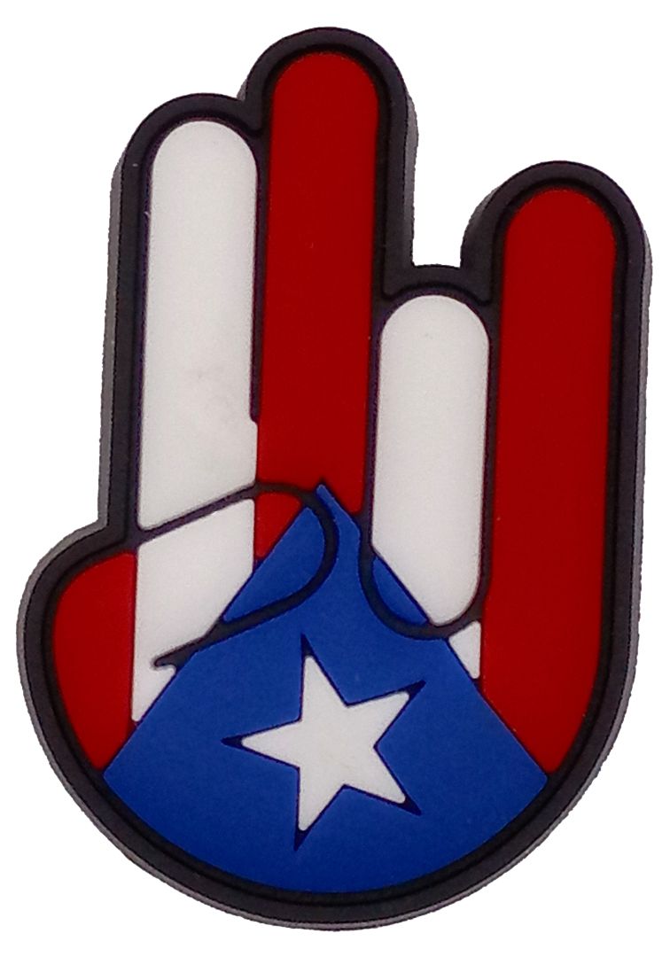 Puerto Rico Jibbitz Hand Flag