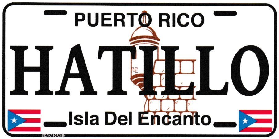 6" Puerto Rico White License Plate Stickers