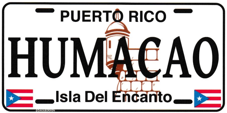 6" Puerto Rico White License Plate Stickers