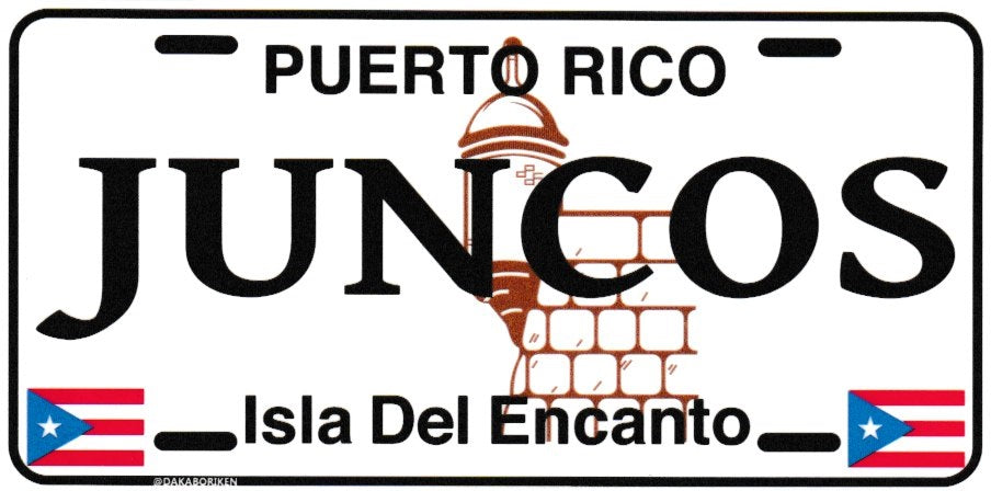 6" Puerto Rico White License Plate Stickers