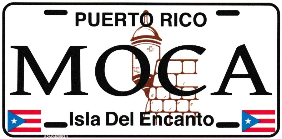 6" Puerto Rico White License Plate Stickers