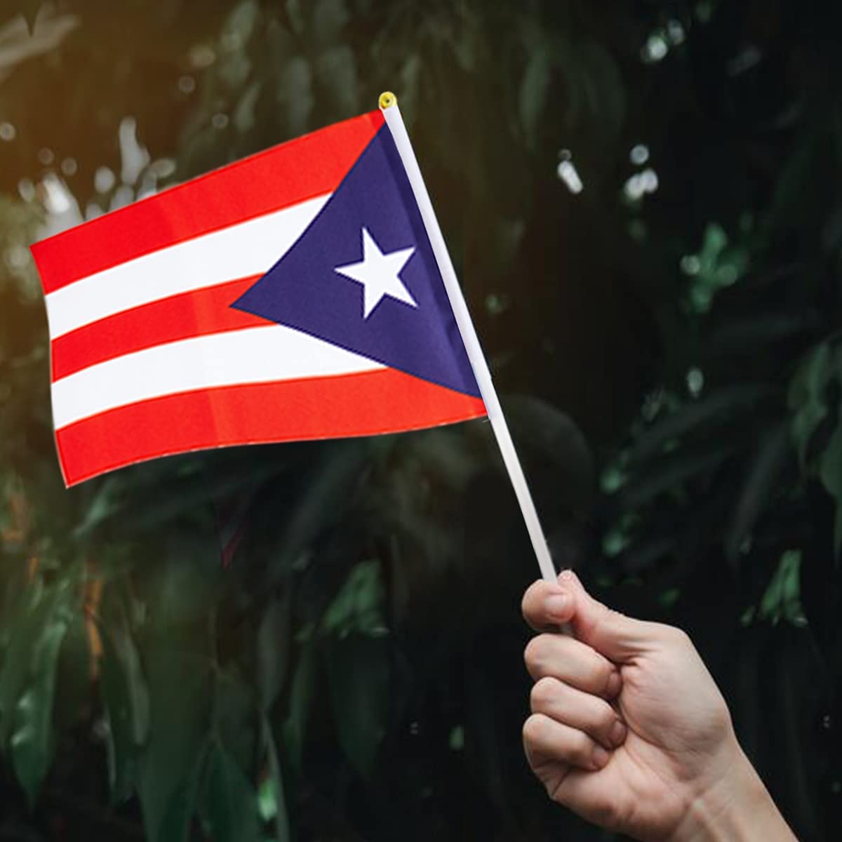 Puerto Rico Small Stick Mini Hand Held Flags Decorations