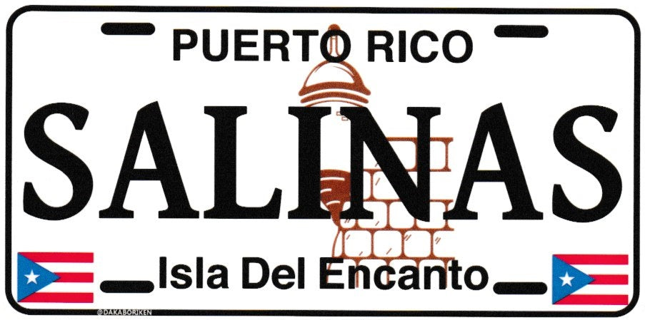 6" Puerto Rico White License Plate Stickers