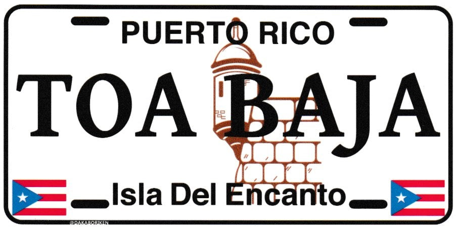 6" Puerto Rico White License Plate Stickers